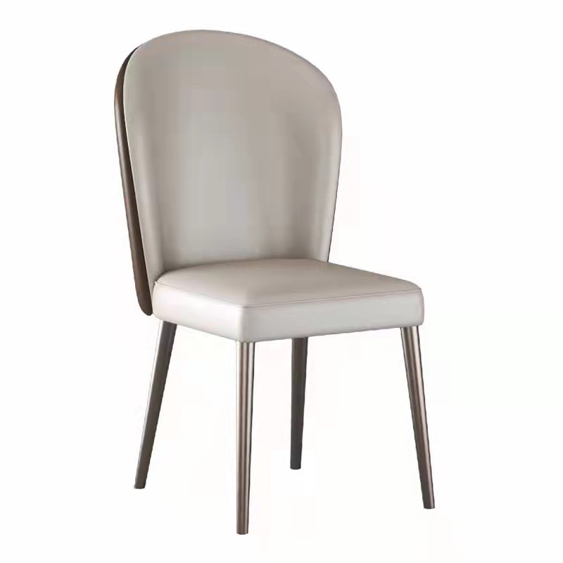Italian light luxury leather dining chairs, home casual modern and simple stools, negotiation hotel restaurant soft-padded iron dining chairs pic 9