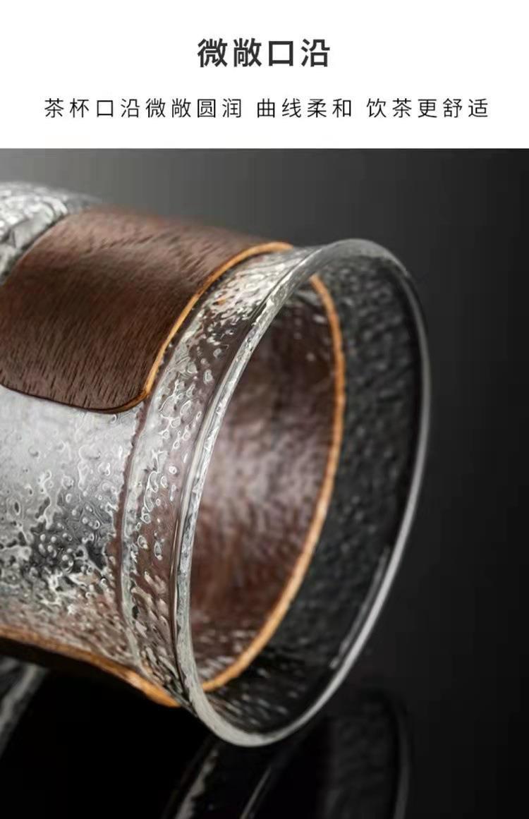 日式竖纹玻璃茶杯防烫隔热茶具泡茶公道杯茶器个人主人杯功夫茶详情12