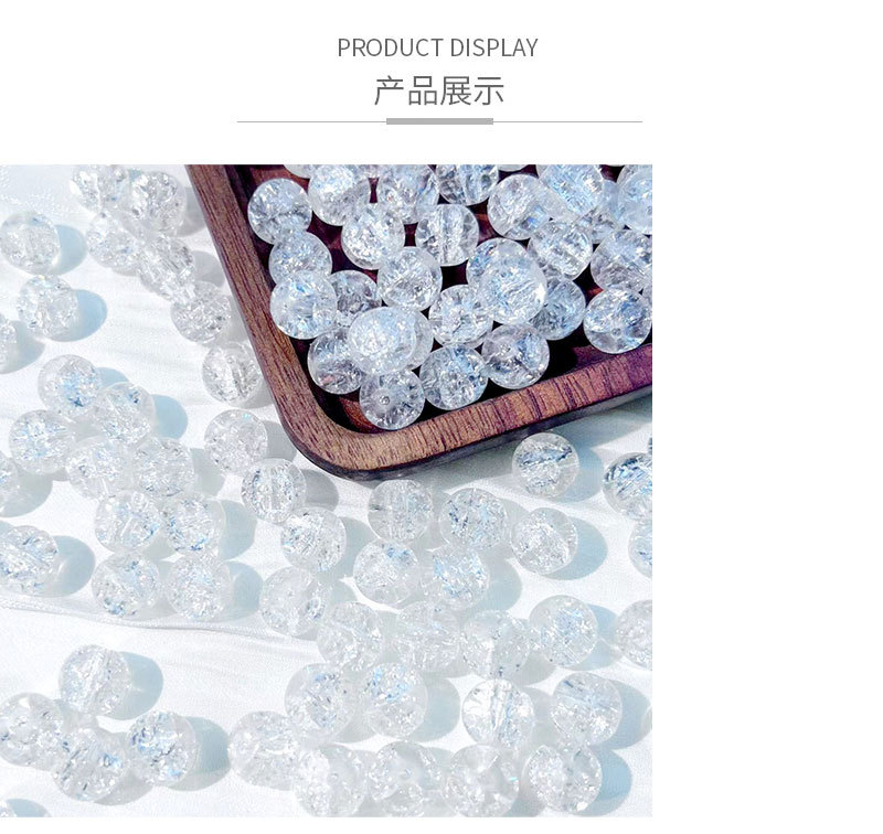 10mm flower-patterned glass bead bracelet, diy accessories, string-beads, loose beads, bracelet, necklace material beads, 2025 new pic 3