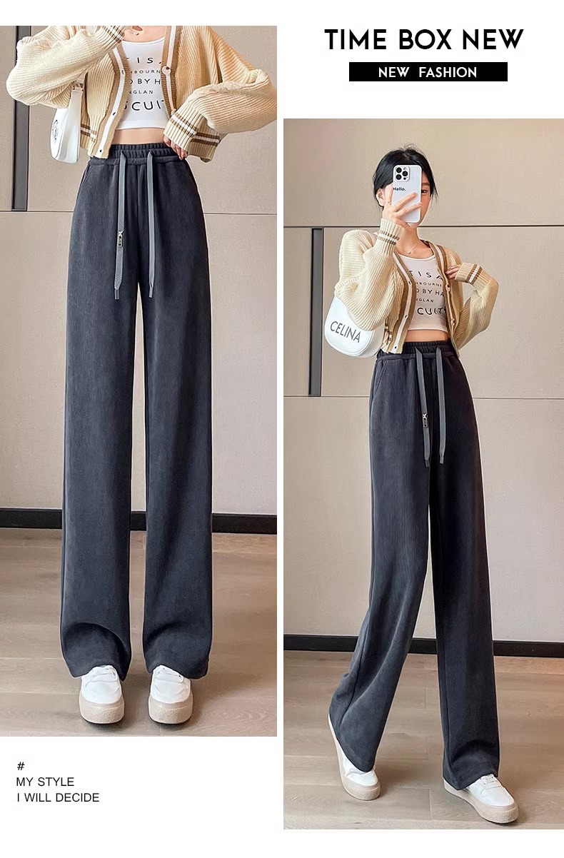 窄版阔腿裤子女2024春季新款高腰显瘦直筒裤休闲拖地长裤通勤风详情22