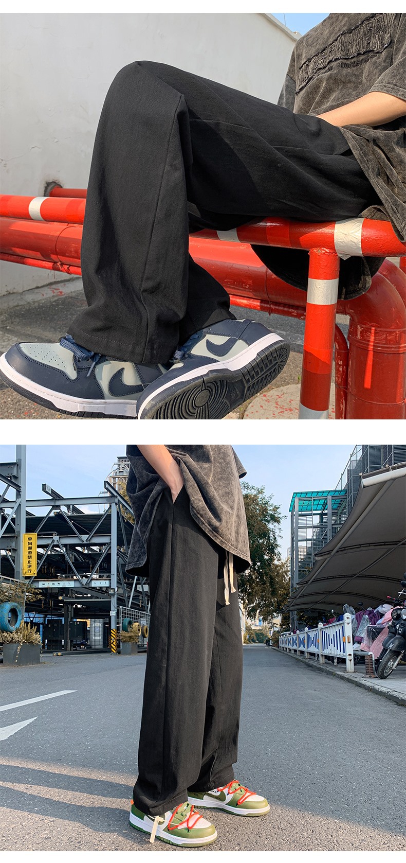 2025新款男士裤子秋冬裤子百搭设计感小众阔腿长裤日系直筒休闲裤详情4