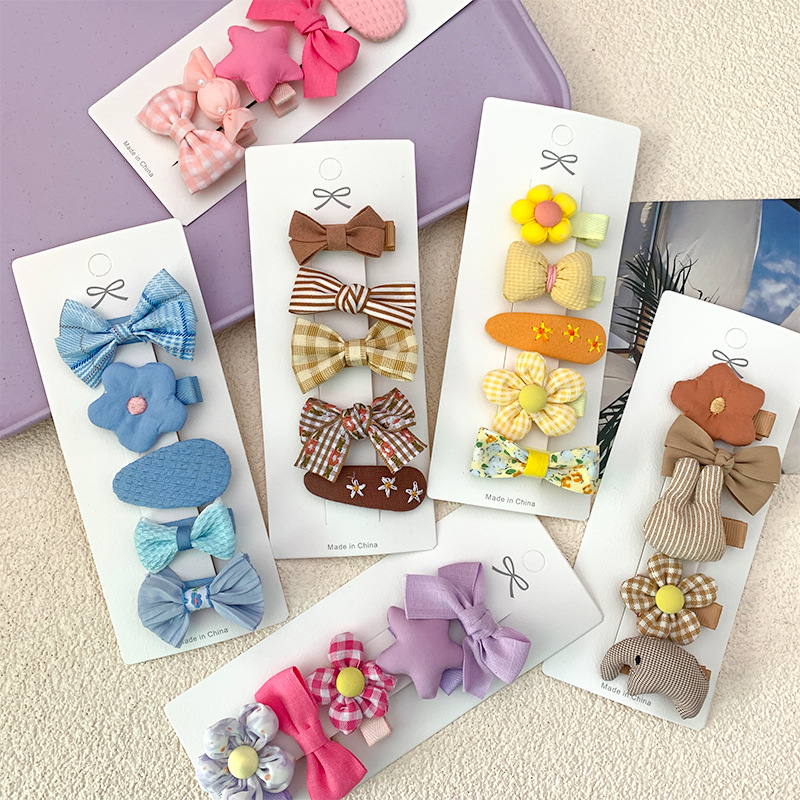 Korean version colorful baby hair clips, sweet and cute baby all-inclusive cartoon flower bow side bangs hair accessories pic 2