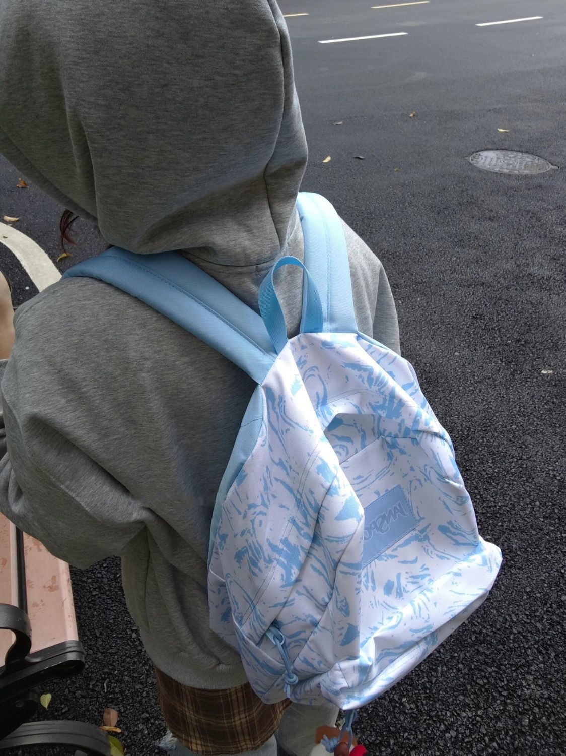 跨境外贸JANSPORT双肩包学生书包男女款背包蝶漾青漾雾霾蓝可代发详情23