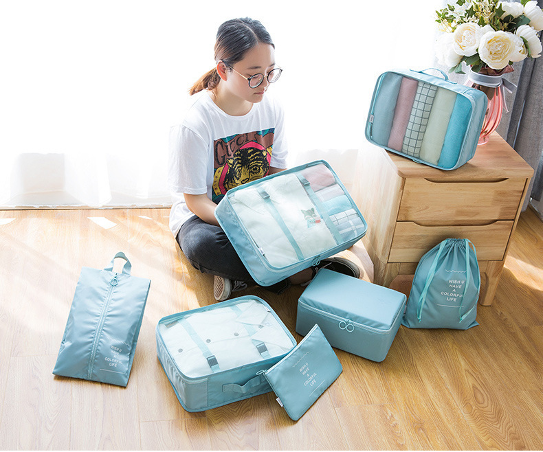 Multi-functional travel six-piece set storage bag, luggage and clothing classification and organization bag, storage bag set of seven pieces pic 20