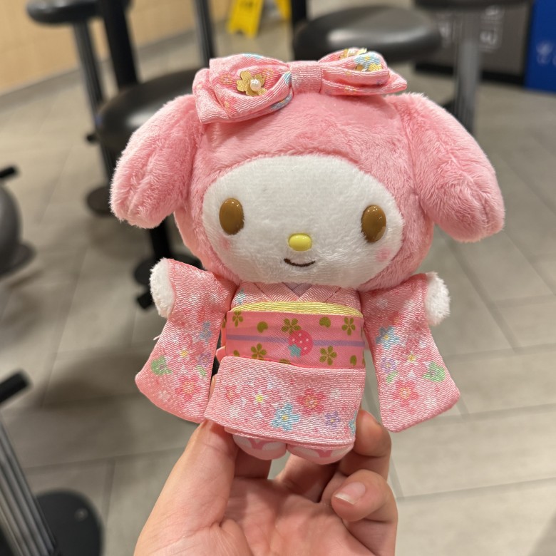 库洛米卡通蝴蝶结猫咪美乐小白狗振袖和服毛绒公仔书包挂件详情8
