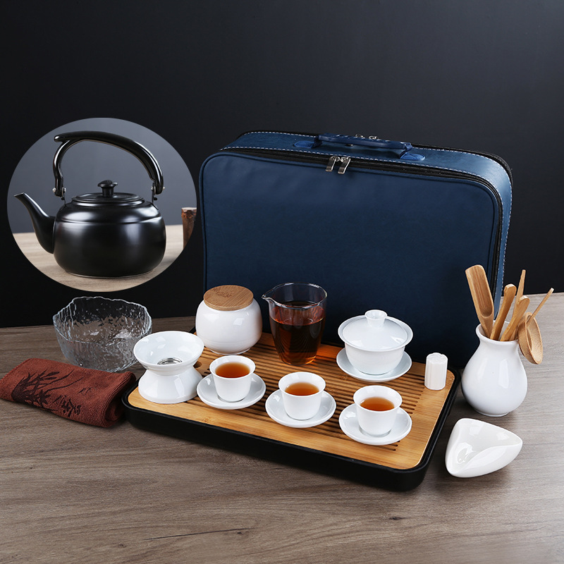 Teaching and training tea art tea set, Japanese portable travel kung fu tea set, business home, company gift logo pic 1