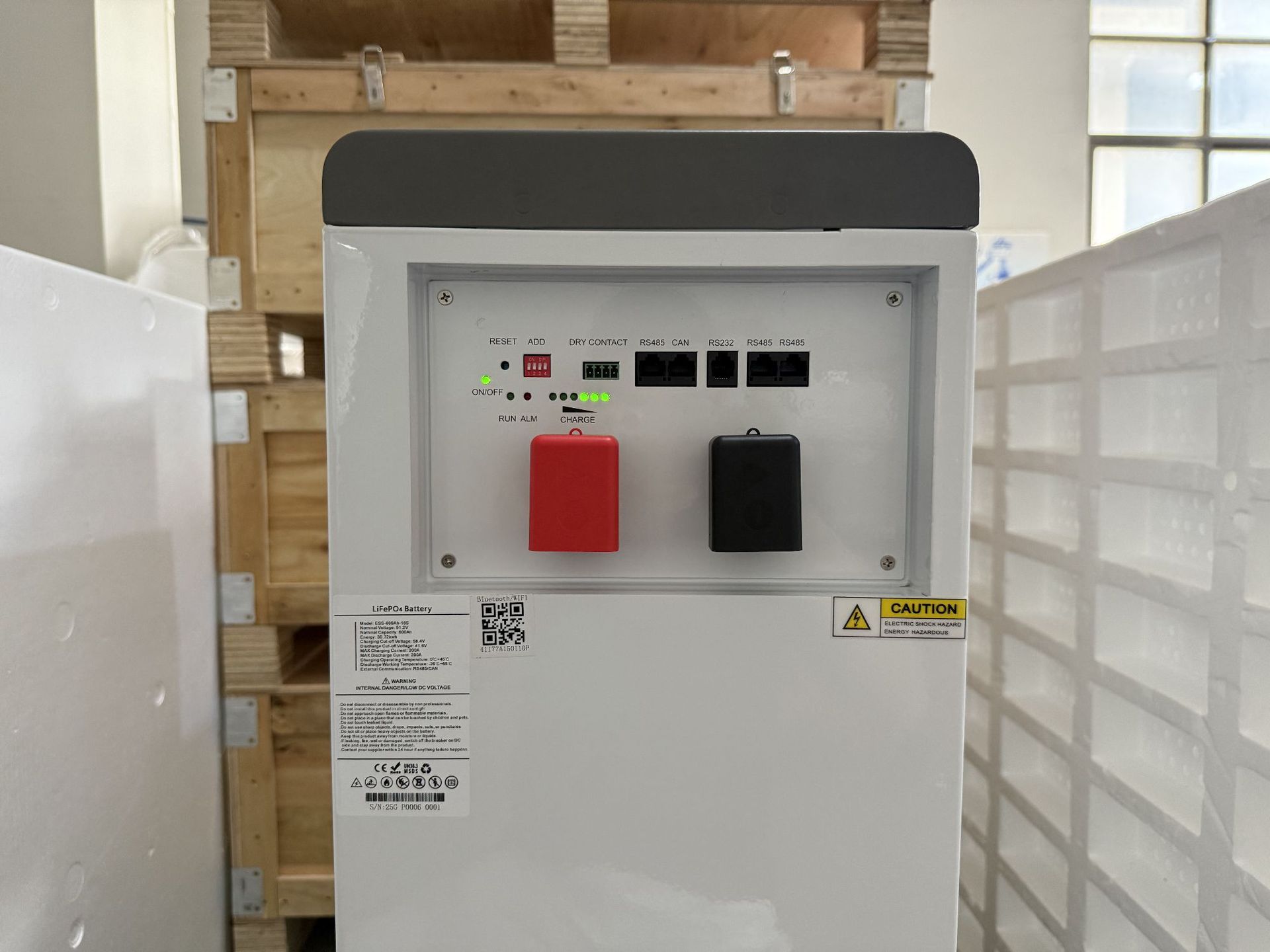 跨境外贸白色落地式光伏储能电池30kwh磷酸铁锂51.2v600Ah家用空气净化器详情16