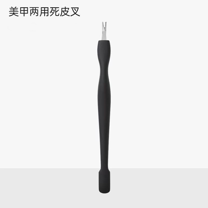 现货批发美甲工具韩式V型橡塑双头防滑不锈钢死皮叉去角质甲沟污详情2