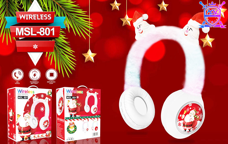 跨境直銷新款頭戴式無(wú)線藍(lán)牙耳機(jī) 創(chuàng)意圣誕毛絨設(shè)計(jì) 重低音降噪潮流耳機(jī) 高品質(zhì)音質(zhì)享受詳情6