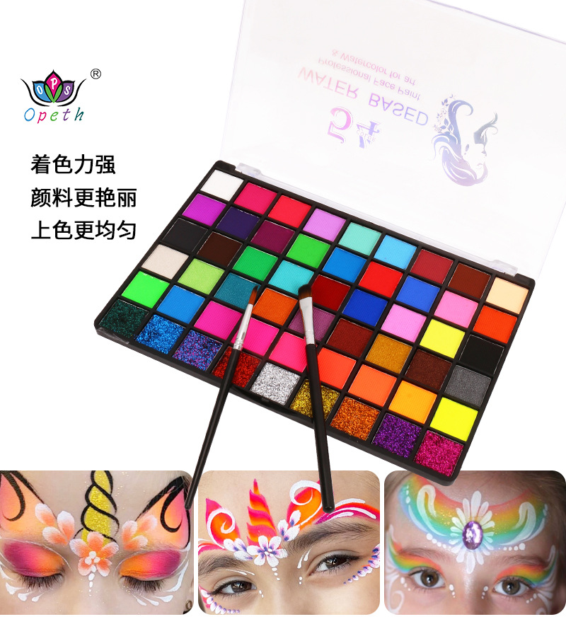 Wholesale of 54-color body painting paints for Halloween face, facial painting cream and oil painting sets, which are popular in foreign trade pic 6