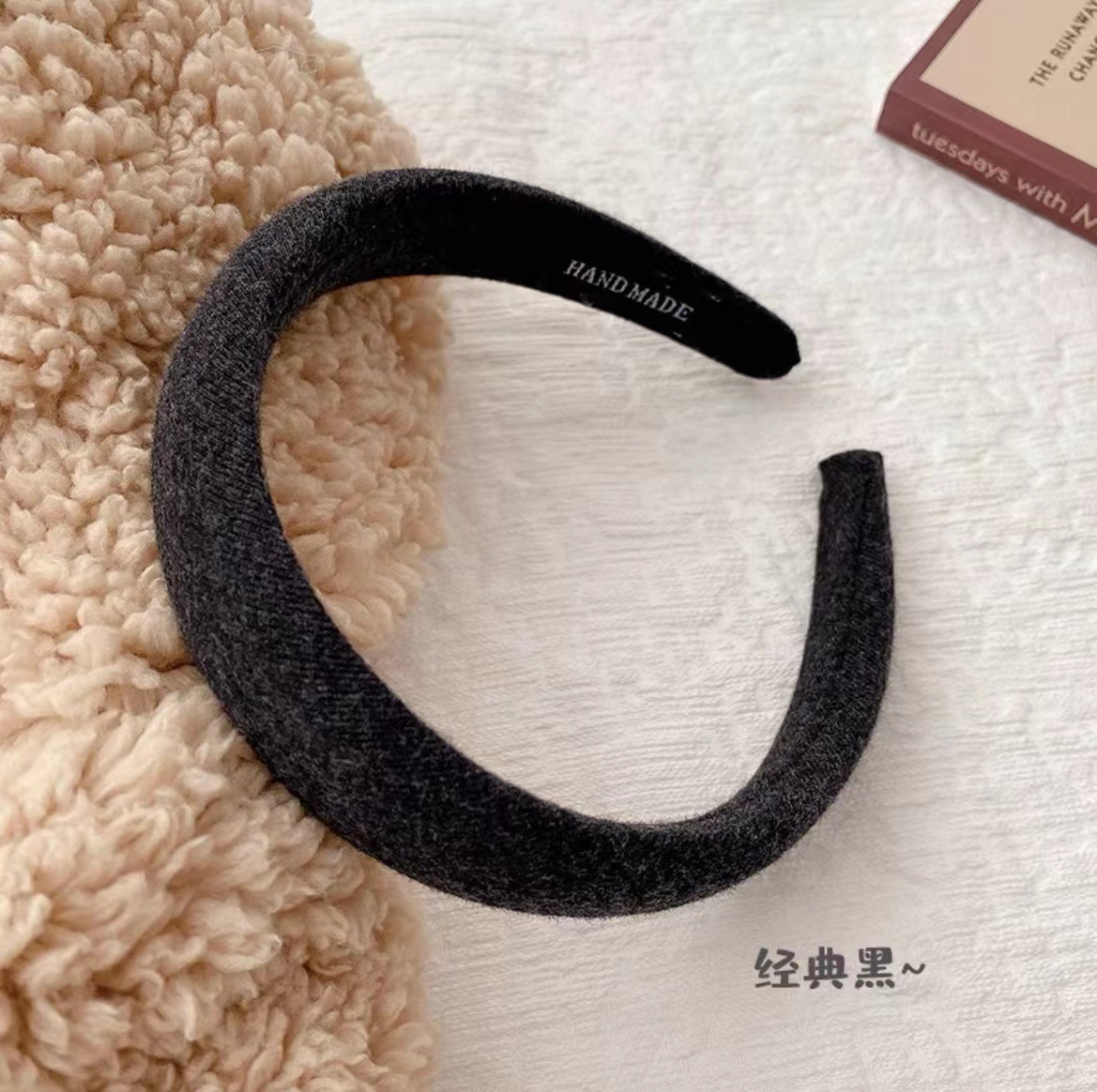 Wholesale macaron-colored hair bands for women, high top and wide edge sponge headbands, solid color compression hair accessories, versatile diy hair accessories pic 6