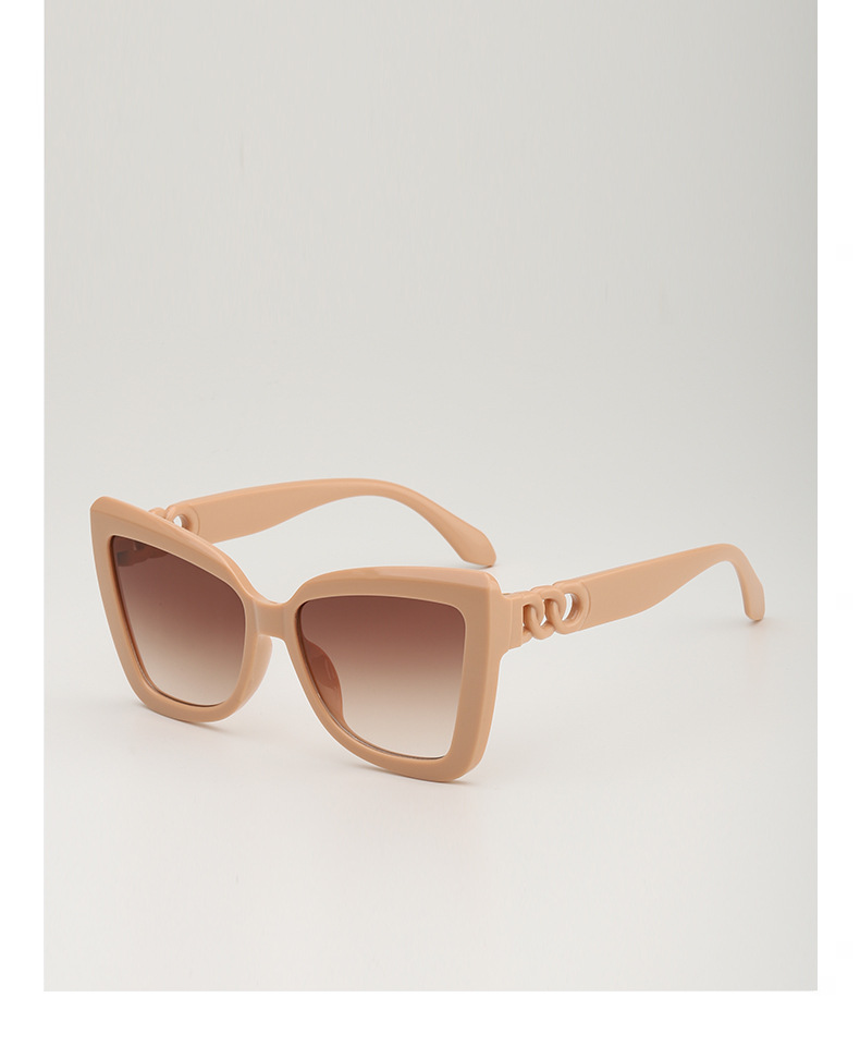 女款太阳镜防紫外线墨镜感大脸圆脸复古黑框茶色眼镜素颜详情10