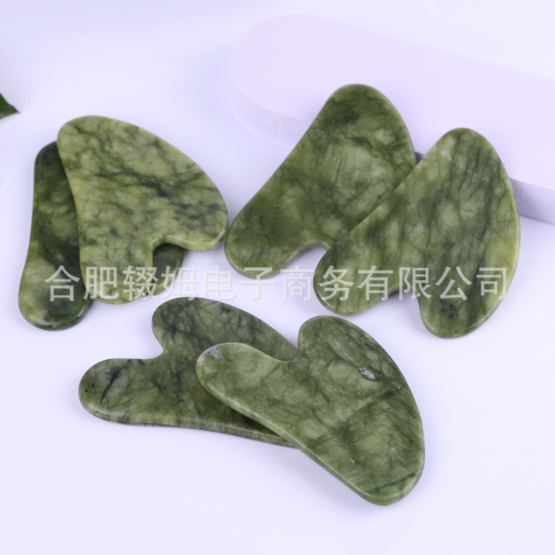 天然岫玉玉石板面部美容按摩器全身通用牛角刮板岫玉刮痧板经络详情4