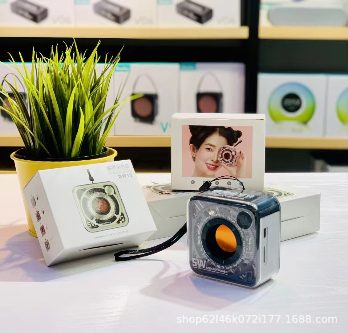 New transparent mecha small steel cannon Bluetooth speaker, outdoor home portable card-inserting subwoofer mini audio system pic 13