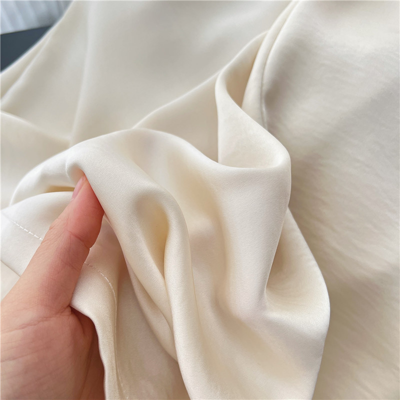 高腰松紧纵享丝滑珠光仿醋酸阔腿质感冰丝抽绳凉凉裤宽松阔腿裤女详情4