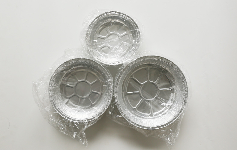 Air fryer tin foil plate, round tin foil box, oven baking tin foil, disposable food-grade aluminum foil plate wholesale pic 1