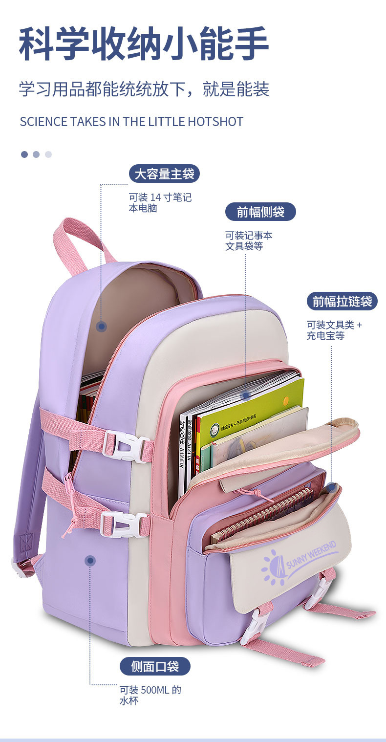 书包ins风女可爱韩版高中生初中生小学生三到五六年级双肩包背包详情11