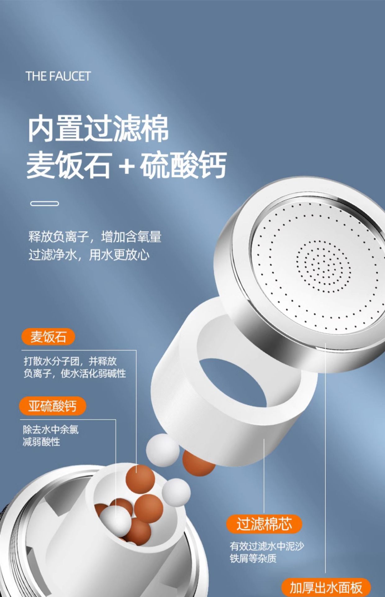 Kitchen faucet splash-proof head, three-position universal extender, faucet extension, bubbler, filter, pressure-increasing nozzle, universal pic 5