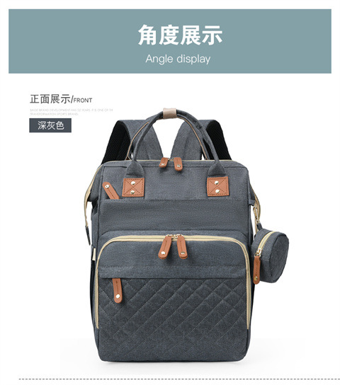 跨境专供高级感妈咪包大容量轻便母婴床包挂童车多功能手提双肩包详情39