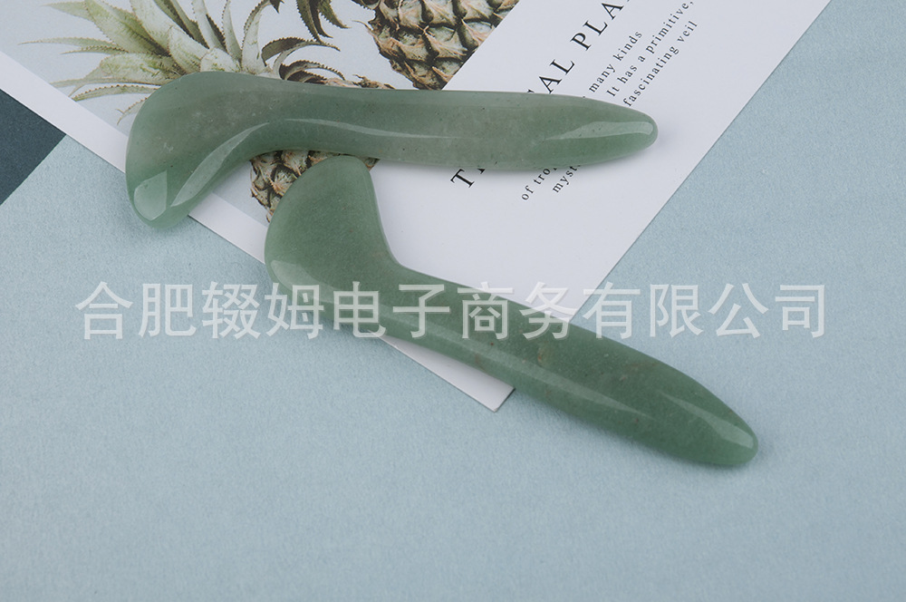 天然粉晶东陵玉石刮痧板脸部美容眼部推拿片刮痧板美容院同款按摩详情2