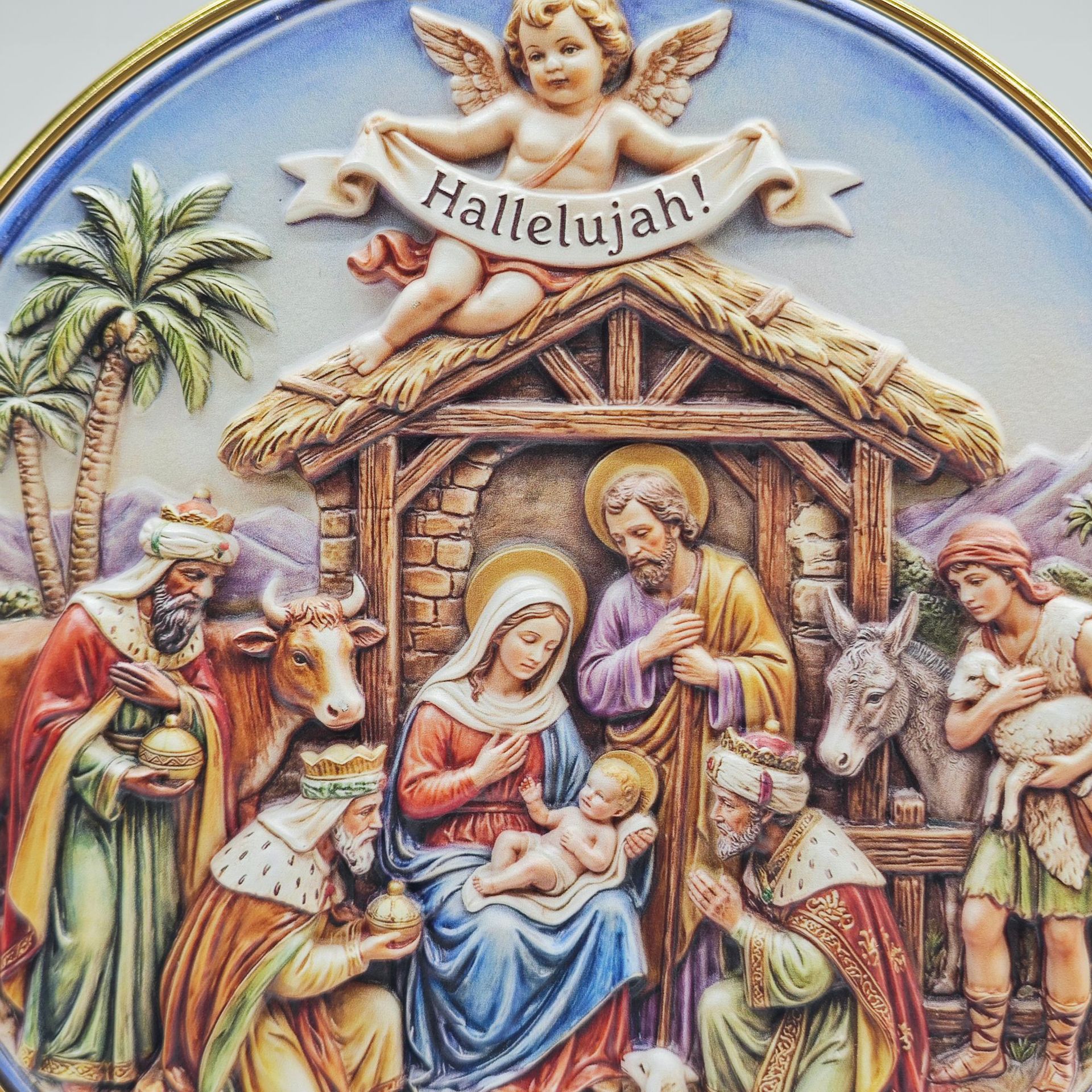 Cross-border resin export Christmas manger resin ornaments and pendants, church home decoration, three-dimensional relief handicrafts pic 5