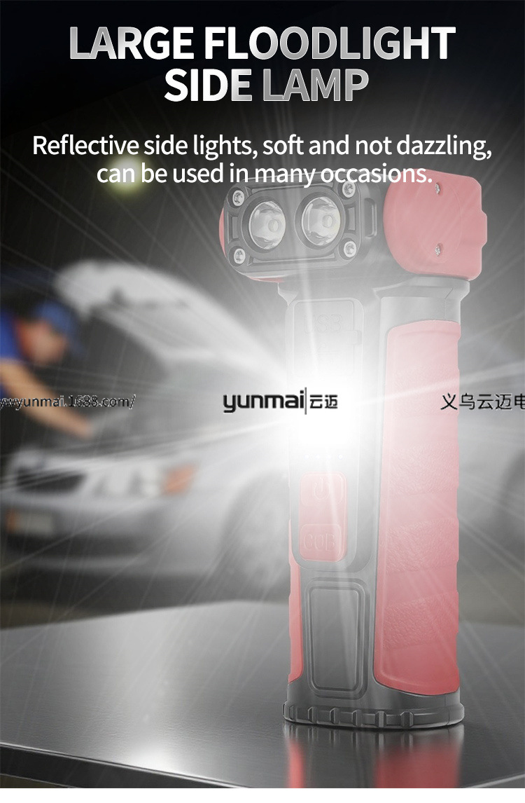 跨境新款COB工作灯磁吸带笔夹多功能强光应急手电筒检修提灯手提式照明工具详情12