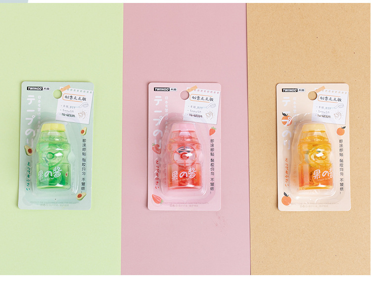 天高厂家果酱点点胶创意酸奶瓶点点胶水果元素粘贴双面胶定制详情3