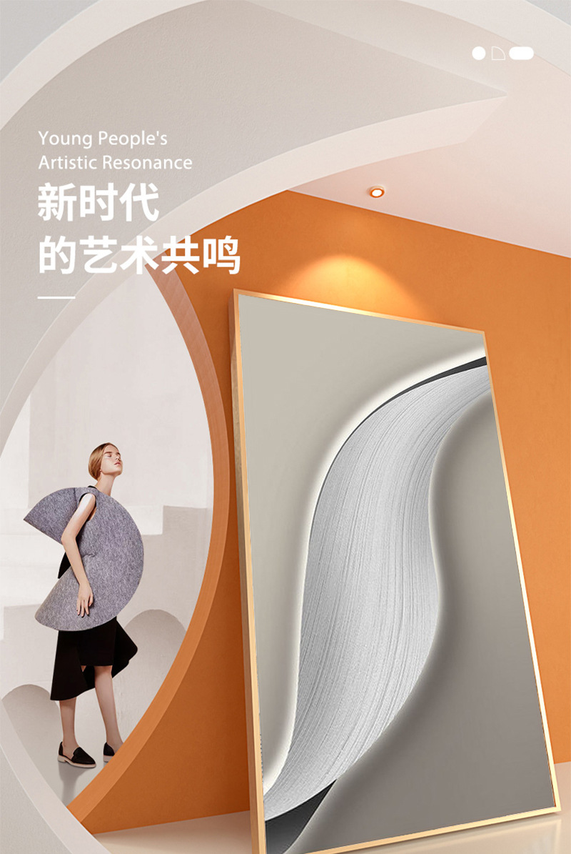 现代轻奢玄关装饰画抽象线条客厅背景墙壁画线条肌理走廊过道壁画详情1