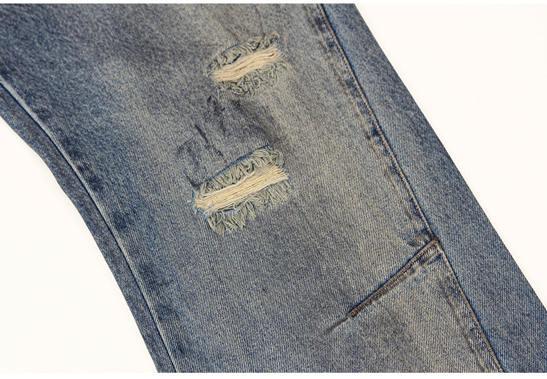 American retro high street washed distressed distressed distressed jeans for men and women, vintage loose straight-leg casual trousers pic 6