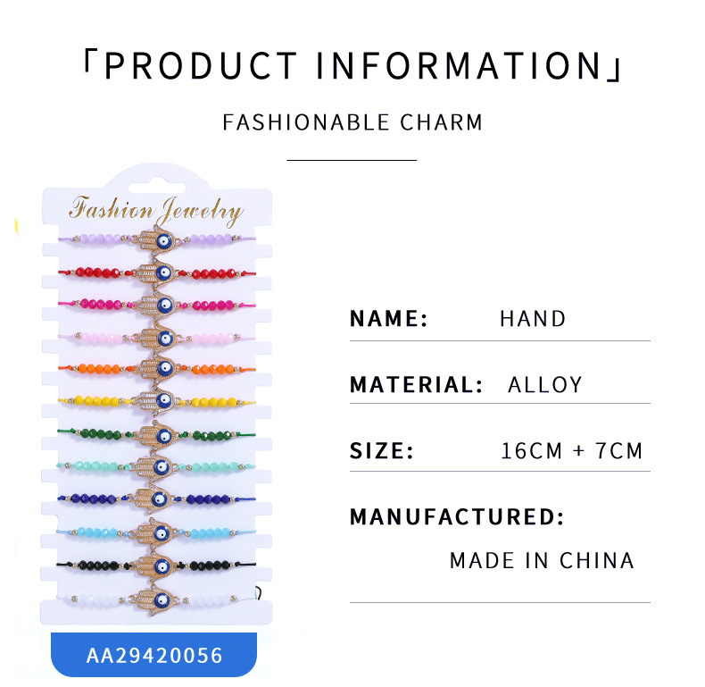 来电跨境手掌恶魔之眼水晶串珠编织手链百搭镶钻月亮太阳手串现货详情41