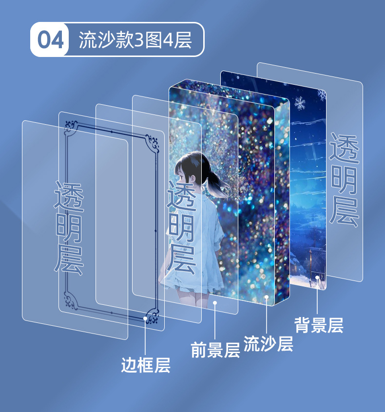 亚克力冰箱贴定制卡通动漫亚克力流沙订做卡砖票根谷子流沙冰箱贴详情11