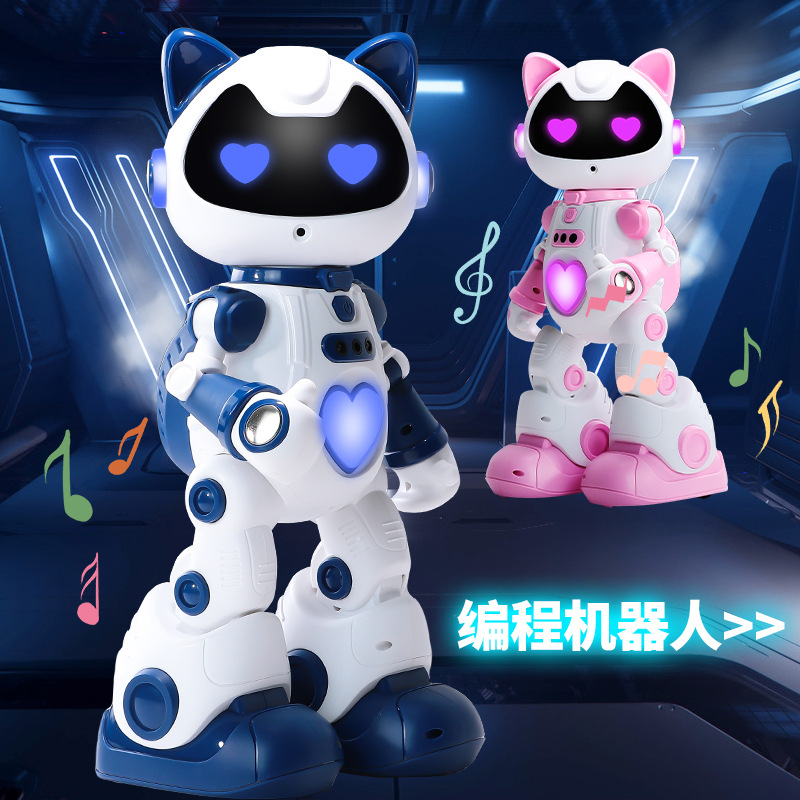 F10遥控智能感应喷雾机器猫唱歌跳舞讲故事电动编程特技机器人详情21