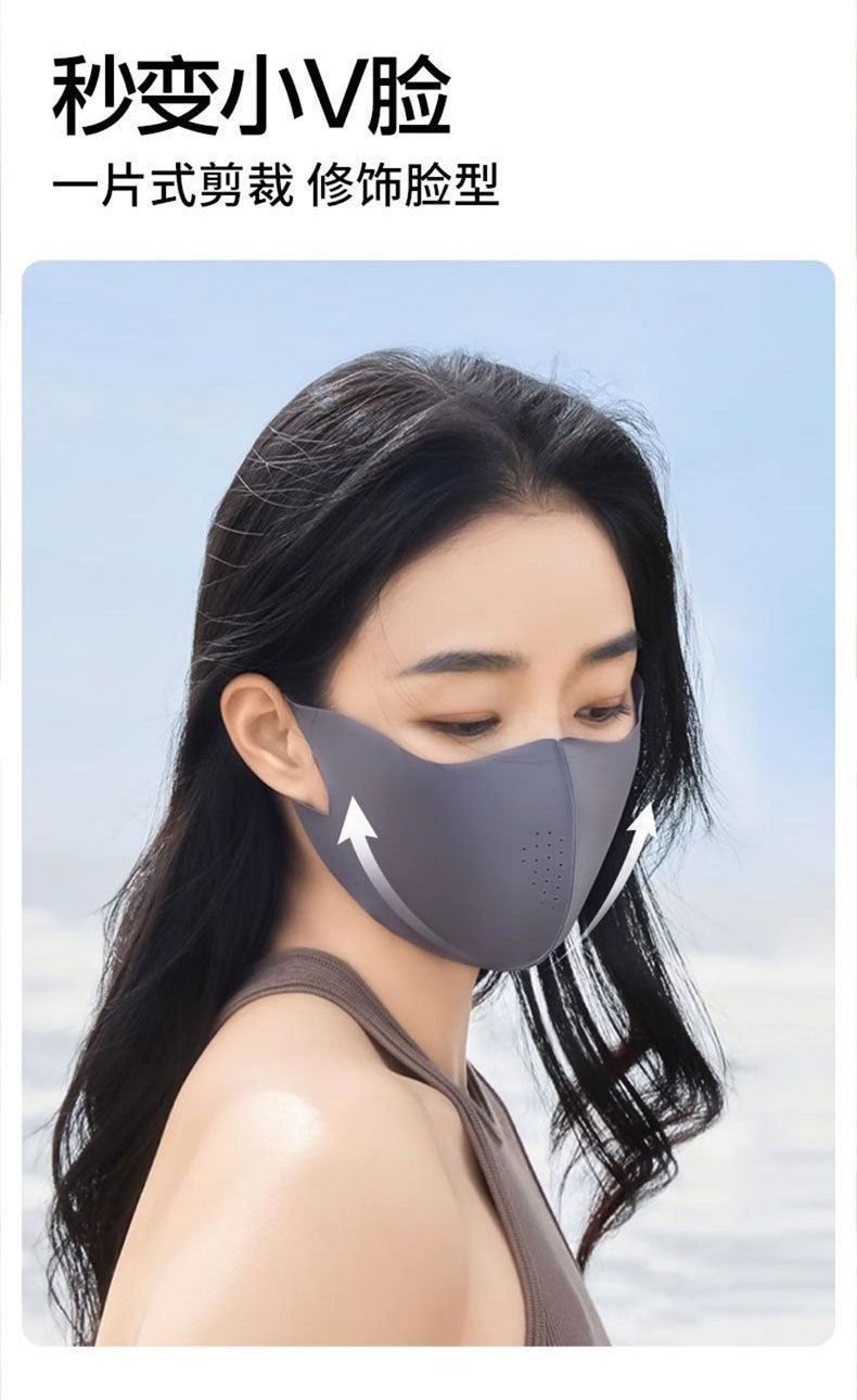 Hyaluronic acid ice silk sun protection mask for women, high school appearance level, summer UV protection, eye protection corner breathable three-dimensional mask for men pic 25