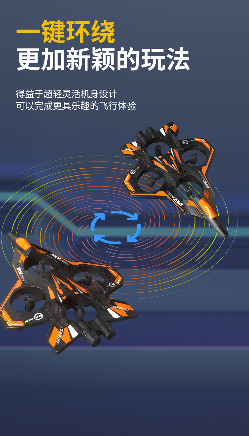 Best-selling remote-controlled aircraft, gravity-sensing stunt quadcopter, foam fighter, and colorful light drone pic 5