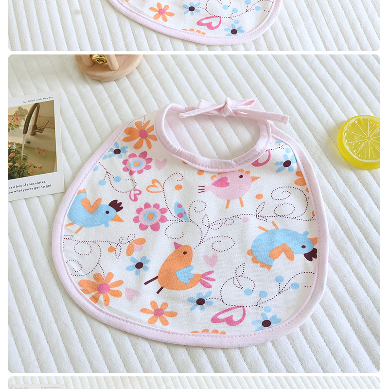 Newborn tie waterproof bib, cute little month-old baby print bib, adjustable infant saliva wipes pic 12