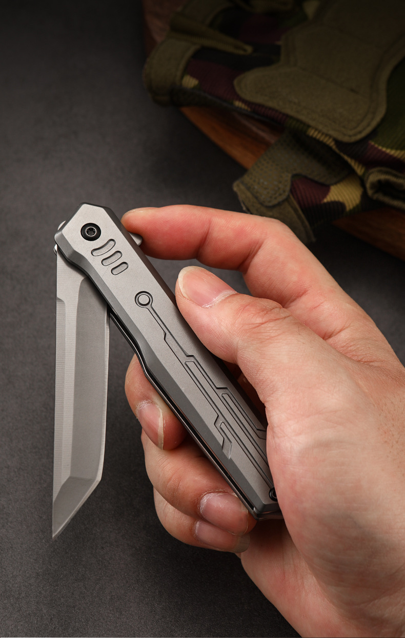 Outdoor camping high-hardness m390 self-defense knife, quick-release stainless steel wholesale folding knife, portable tactical folding knife, creative outdoor equipment pic 10