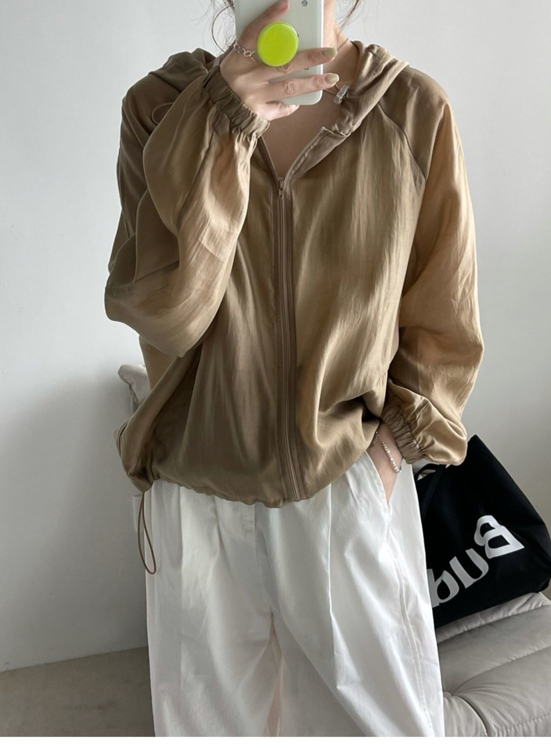 天丝连帽防晒衣女夏季薄款户外透气百搭防晒服oversize蝙蝠袖上衣详情22