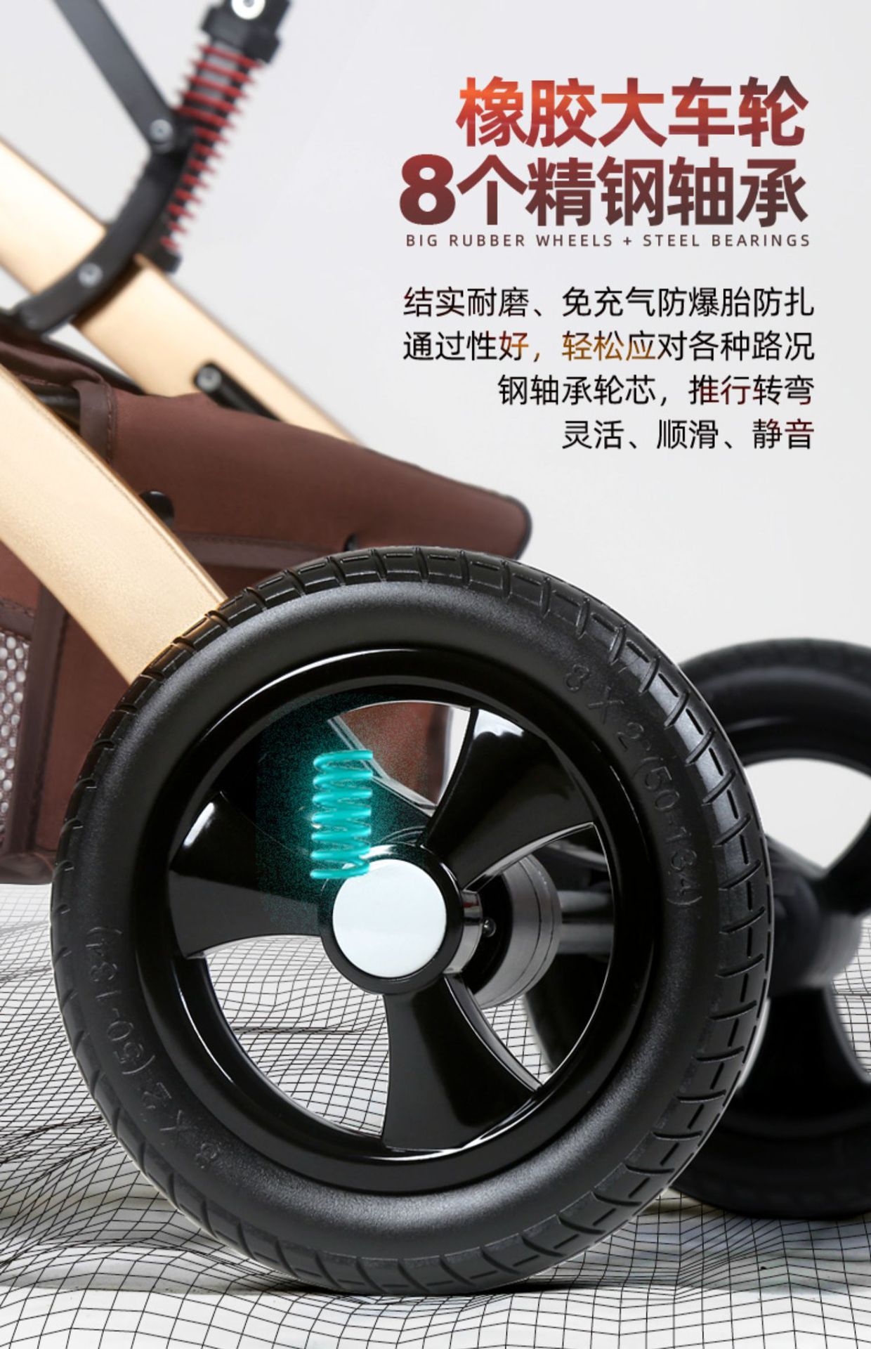 婴儿推车可坐可躺折叠减震多功能双向新生儿宝宝高景观提篮婴儿车详情32