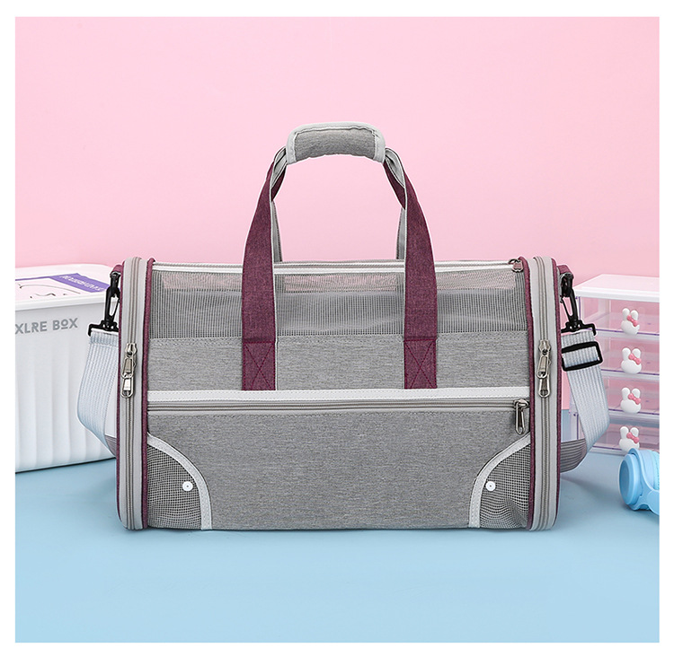 Cat bag, portable handbag for going out, breathable, spacious, fashionable dog bag, hand-held, space-style pet bag pic 17