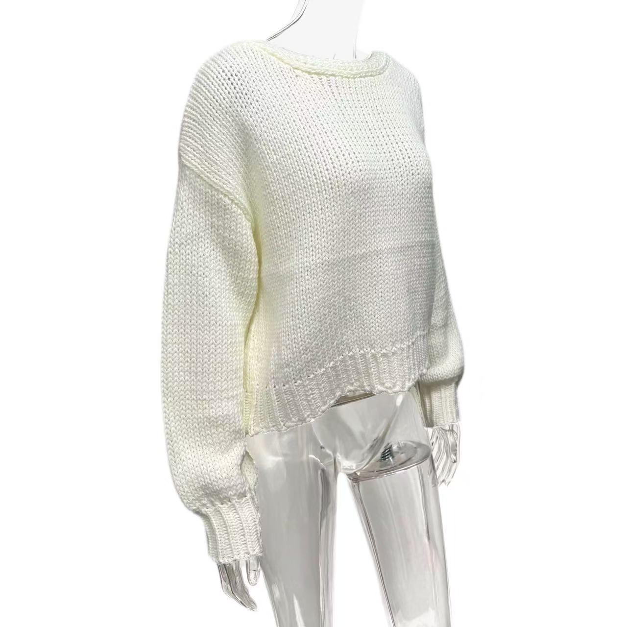 Cross-border Europe and America 2025 new style personalized short, thick-knit, bow tie tie cardigan sweater for both sides to wear pic 4