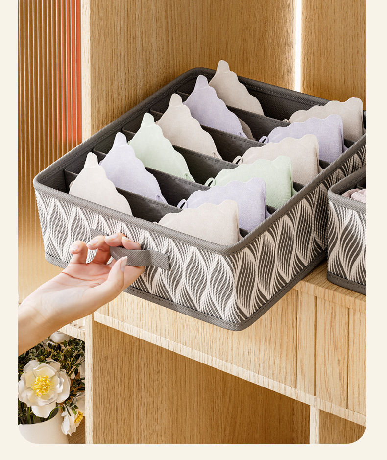 Underwear storage box, household underwear and socks compartments storage box, student dormitory storage wonder, underwear and pants organization box pic 12