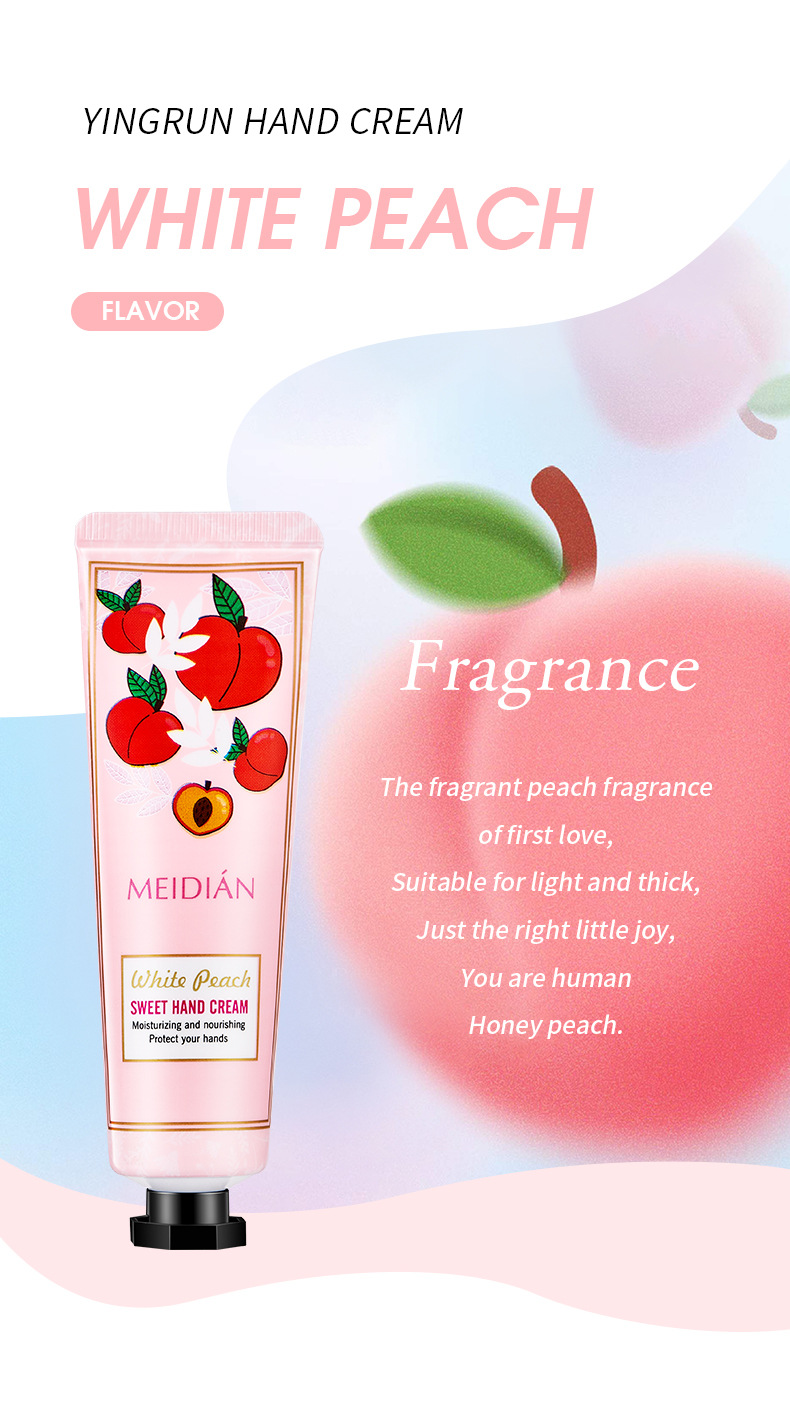 【 Exclusive for Foreign Trade 】 Wholesale of 5-bottle Set of Meidian Fruit Fragrance Hand Cream Moisturizing and Anti-Cracking Hand Cream pic 13