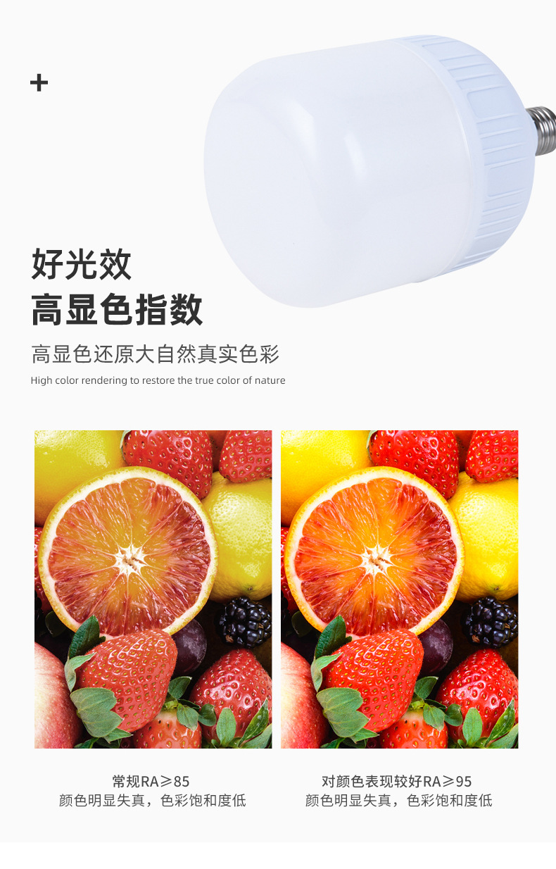 led节能灯泡E27螺口B22卡口超亮护眼白光家用工厂车间超亮大功率详情11