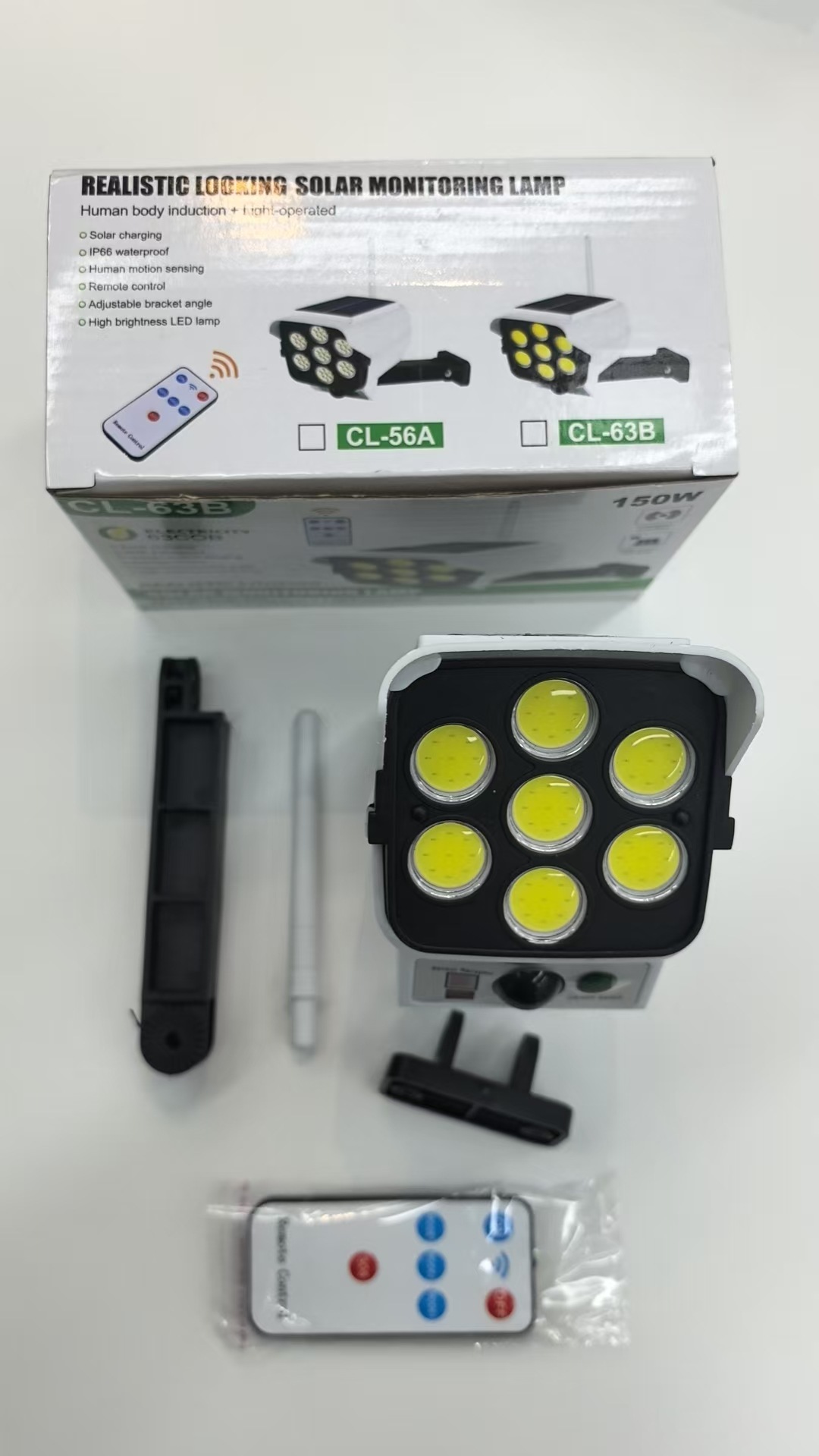 Surveillance fake camera solar sensor wall lamp LED/COB strong light anti-theft remote control wireless surveillance lamp pic 12