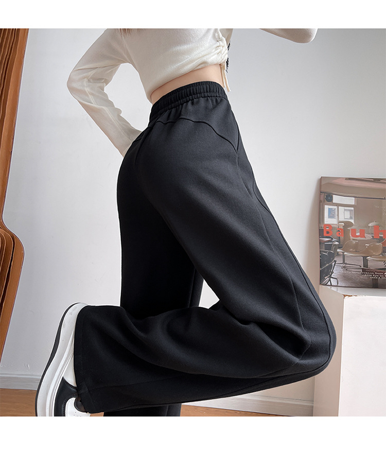 加绒香蕉裤女2025新款秋冬运动卫裤小个子高腰显瘦直筒窄版阔腿裤详情19