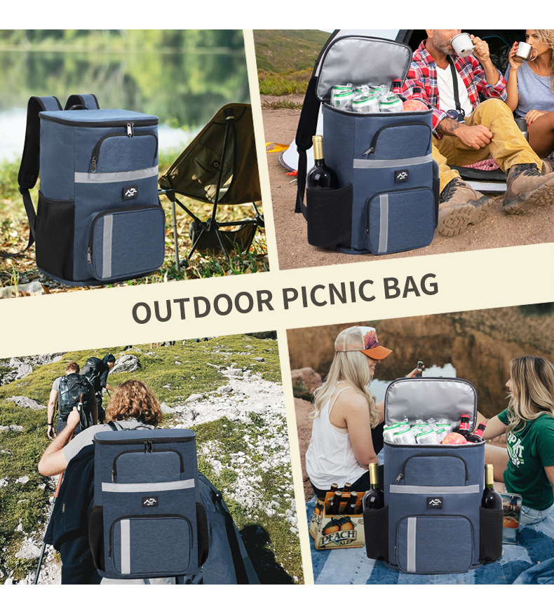 厂家直销折叠便携露营野餐包旅游出行冰包批发背包双肩保温包详情10
