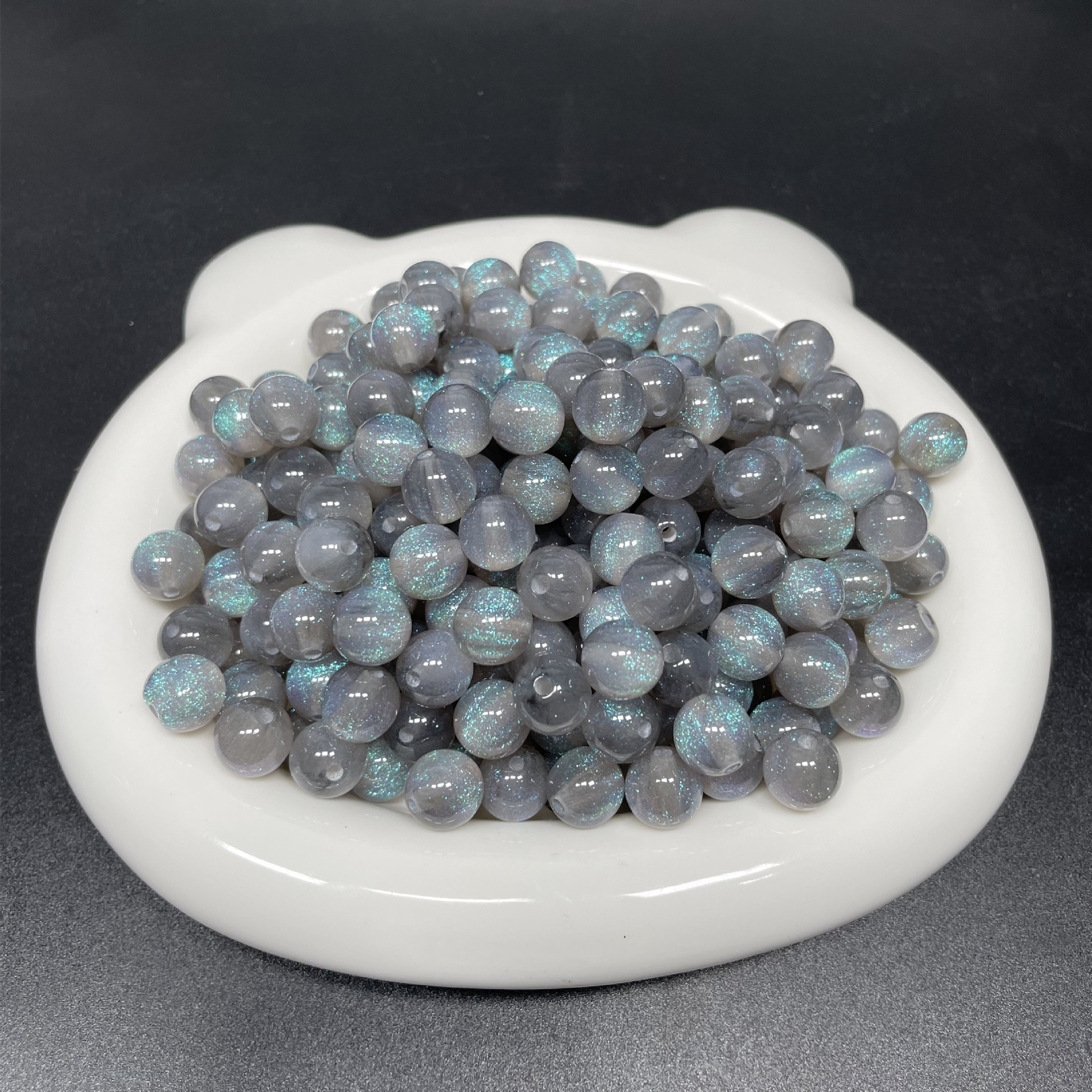8/10/12mm resin fine Sparkling Starry Sky Mermaid Pearl resin imitation cat eye bead diy bracelet accessory pic 9