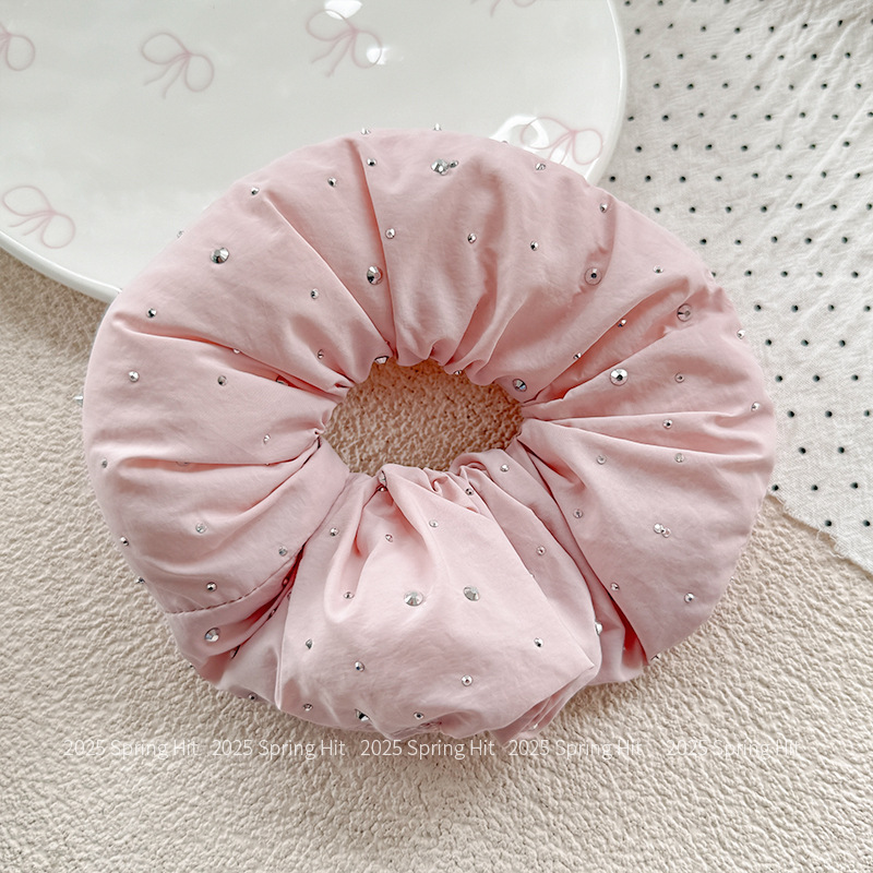 大肠发圈高级感甜美风高颜值ins韩系扎头发绳发圈大肠缎面带钻肠详情9