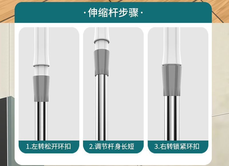 海绵拖把2025新款家用一拖净吸水对折式免手洗德棉头干湿两用拖把详情13