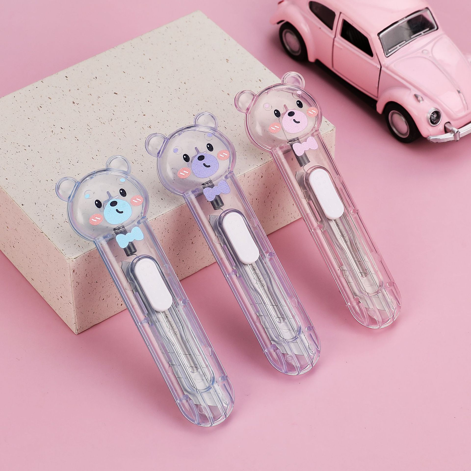 Pioneer 8186 Transparent Cartoon Mini Utility Knife Instagram Express package Opening Student handicraft Art Assignment Paper Cutting Office pic 11